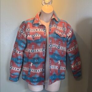 Ariat Women's Jacket - Red and Blue Aztec